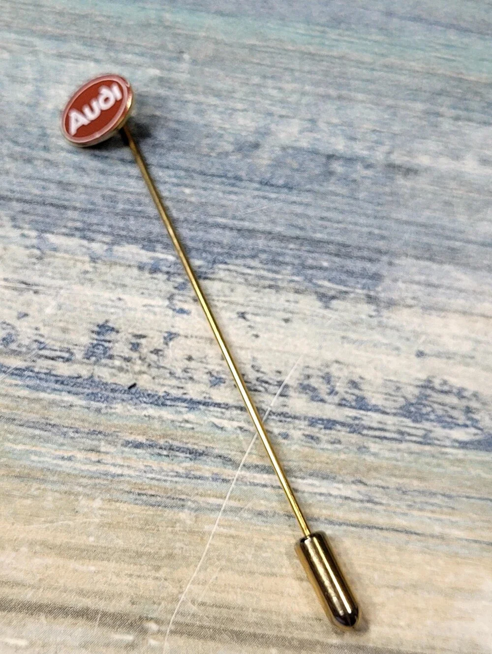 Audi Stick Pin - Red & Gold Logo Lapel Pin